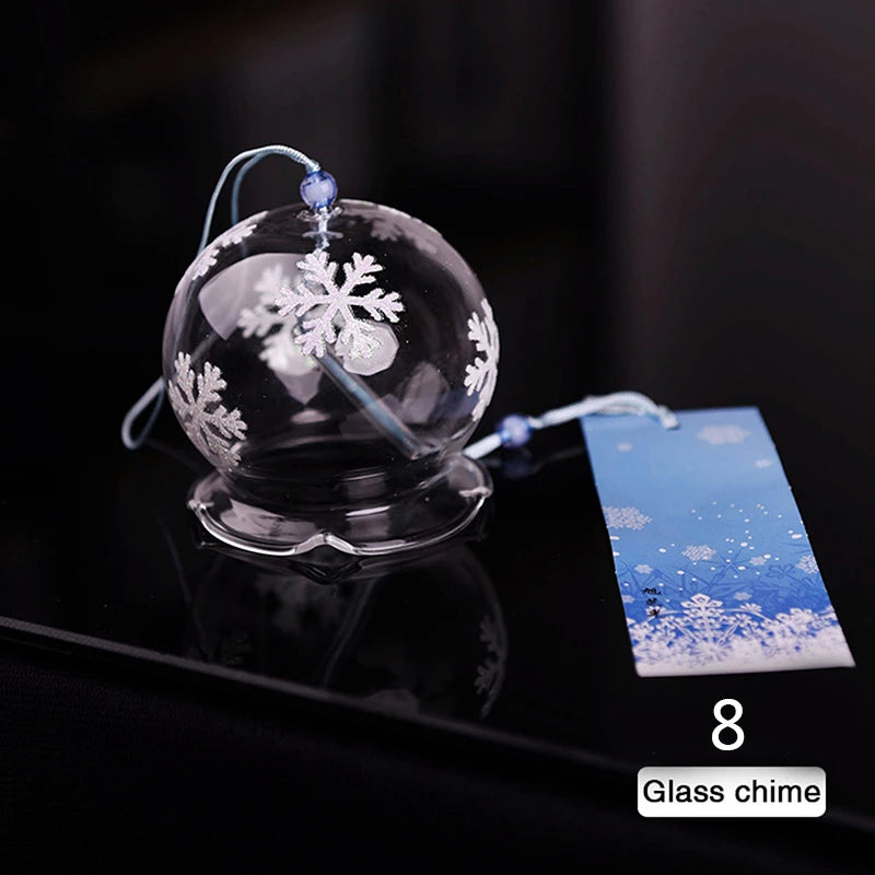 cloches vent japonaises transparentes fleurées traditionnelles ruban soie fixations œilletsintérieur decoration fleurs cerisier transparence