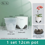 pots orchidées mesh double couche ventilation racines spirale transparent moderne blanc gris