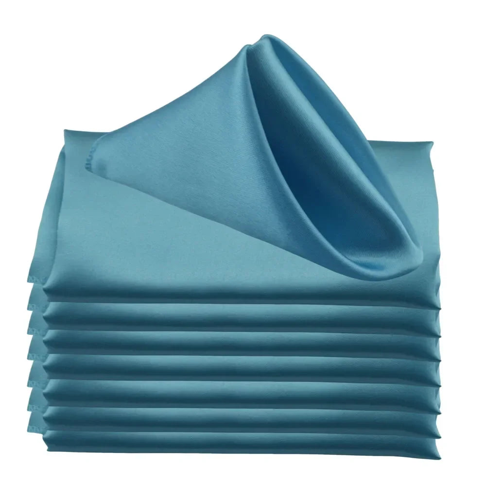 serviettes table satin carrées mariage décoration fête couleur unie classique