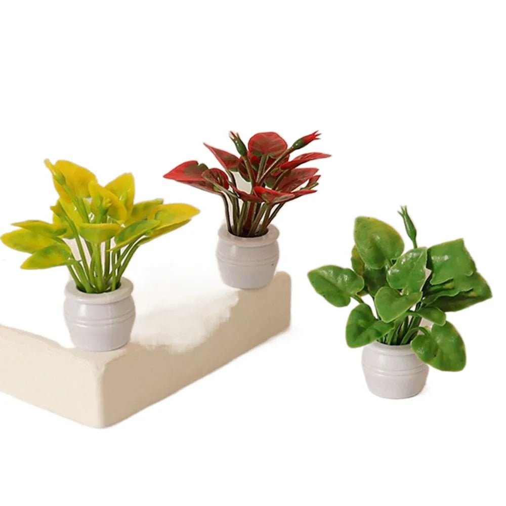 plantes artificielles vases fleurs vert rouge jaune feuilles simples modernes vintage Podscape