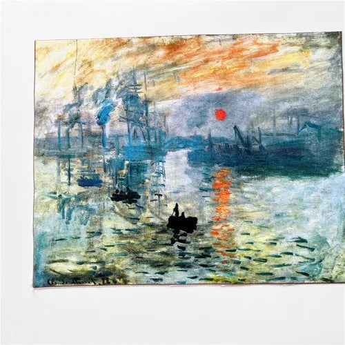 toile d'art impressionniste multicolore peinture l'huile décoration murale coton résistance abrasion 20x25cm