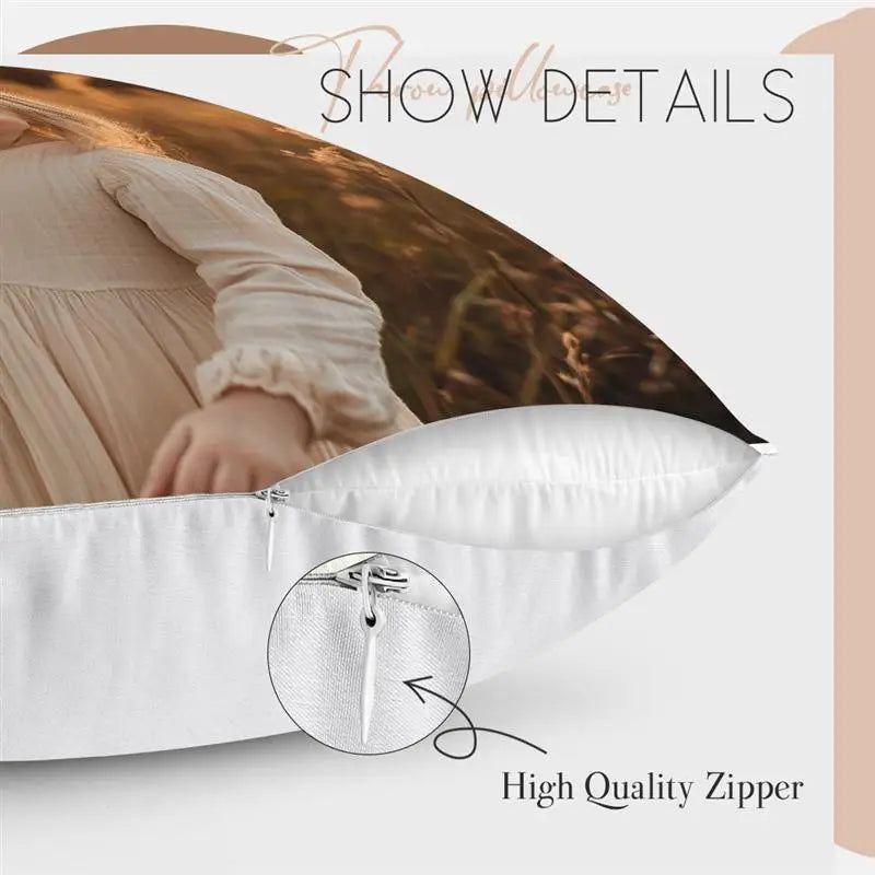 coussin moderne imprimé photo fermeture glissière polyester coton blanc decoratif maison lit voiture 40x40
