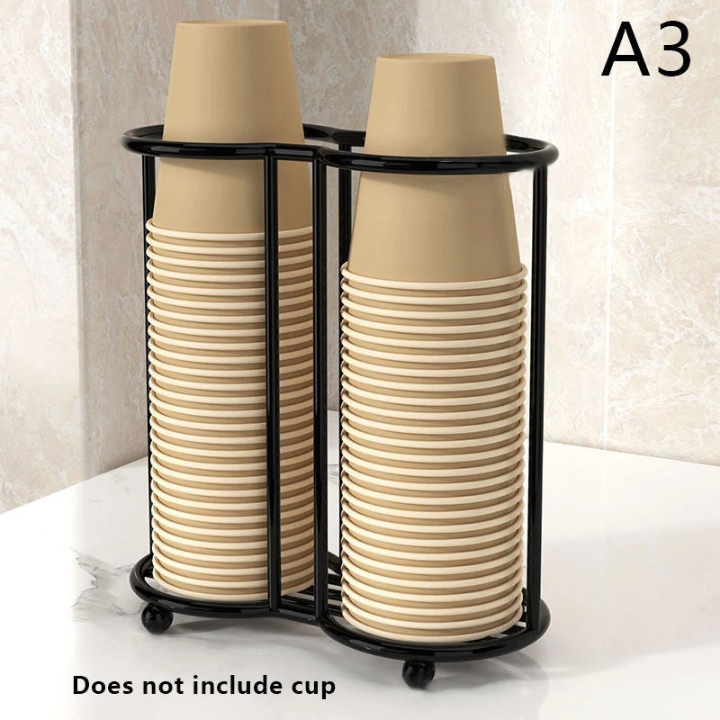 porte tasses moderne tasses blanc beige vert fleurs feuilles support rangement