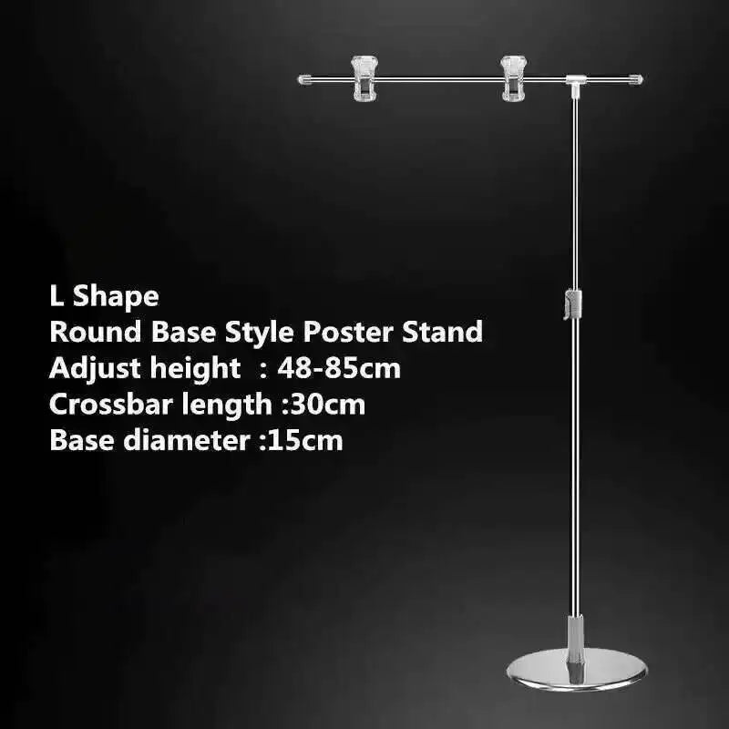 support d'affichage réglable acier inoxydable noir moderne clips ajustement hauteur affiche clip aluminium base