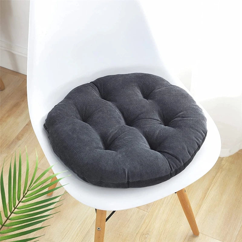 coussin rond gris foncé rayures horizontales moderne fibre polyester lavable 42cm 55cm