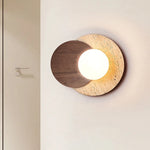 applique murale bois clair texture pierre éclairage led scandinave minimaliste fixée mur chambre coucher
