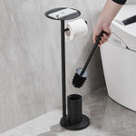 Support papier toilette multifonctionnel moderne acier inoxydable noir durable porte brosse wc papier toilette