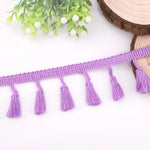 rubans pompons violet rouge jaune orange bleu rose boho artisanal 10 mètres