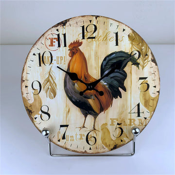 horloge murale vintage coq tournesol farm country quartz aiguille rustique