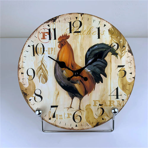 horloge murale vintage coq tournesol farm country quartz aiguille rustique