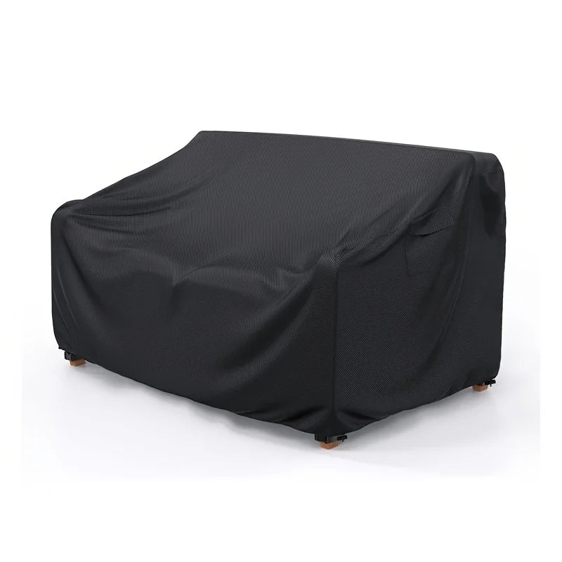 Housse canapé extérieure polyestère noire moderne poche poignée adjustable ventilation