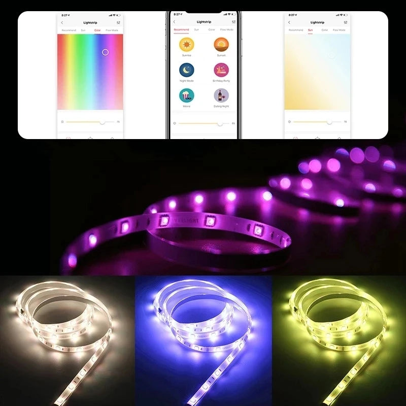 ruban led multicolore adhésif wifi intelligent moderne app mobile led individuelles 2m