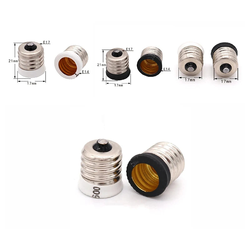 adapteur lampe e17 e14 argenté noir moderne brillant métal base đèn