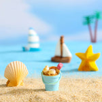 miniatures plage coquille étoile mer dauphin résine soleil palmier décor