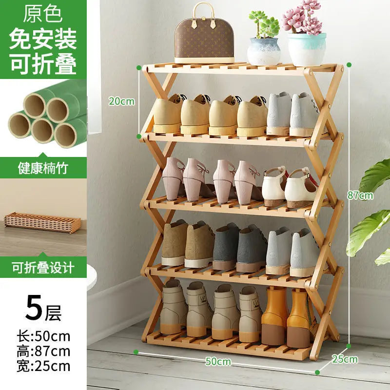 étagère chaussures pliable bois naturel moderne finition lisse support rangement entrée maisonSports Chaussures Bottes