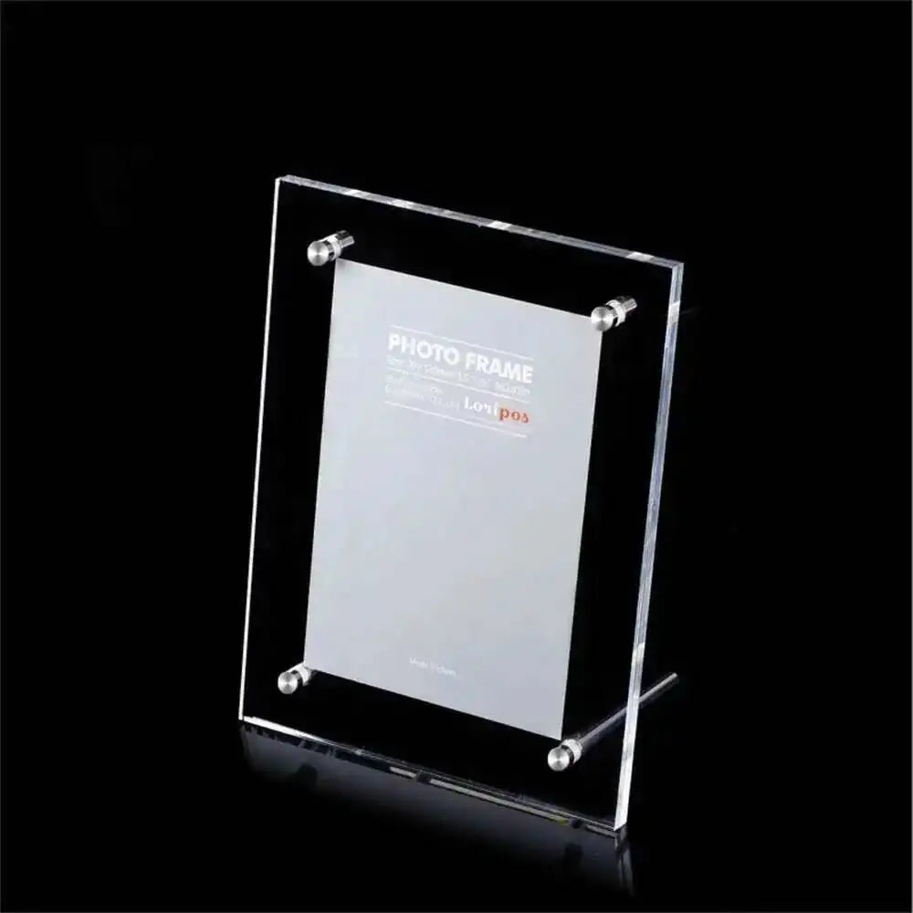 cadres photo transparents modernes minimalistes 100x150mm acrylique fixations métalliques pièces