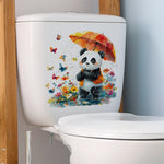 sticker mural panda fleuri auto adhésif cartoon coloré maison salon chambreOpaque stickers animaux décoratifs
