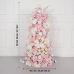Décoration mariage rose romantique fleurs soie intérieure bienvenue accessoire pilier floral