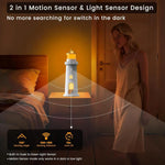lampe veilleuse lune phare projecteur détecteur mouvement niveaux luminosité recharge usb