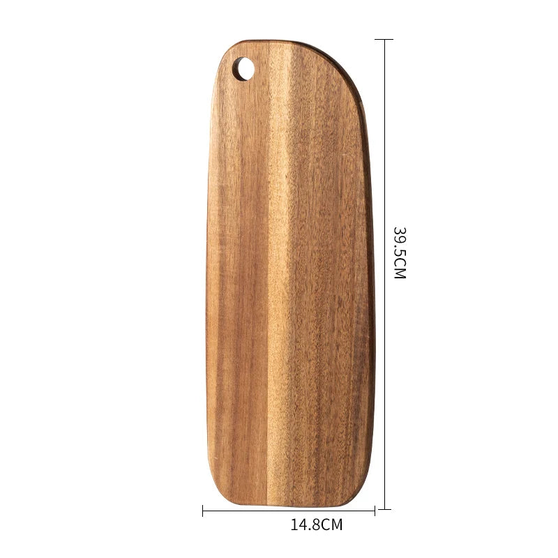 planche découper bois marron rustique poignée moderne dessert steak pain