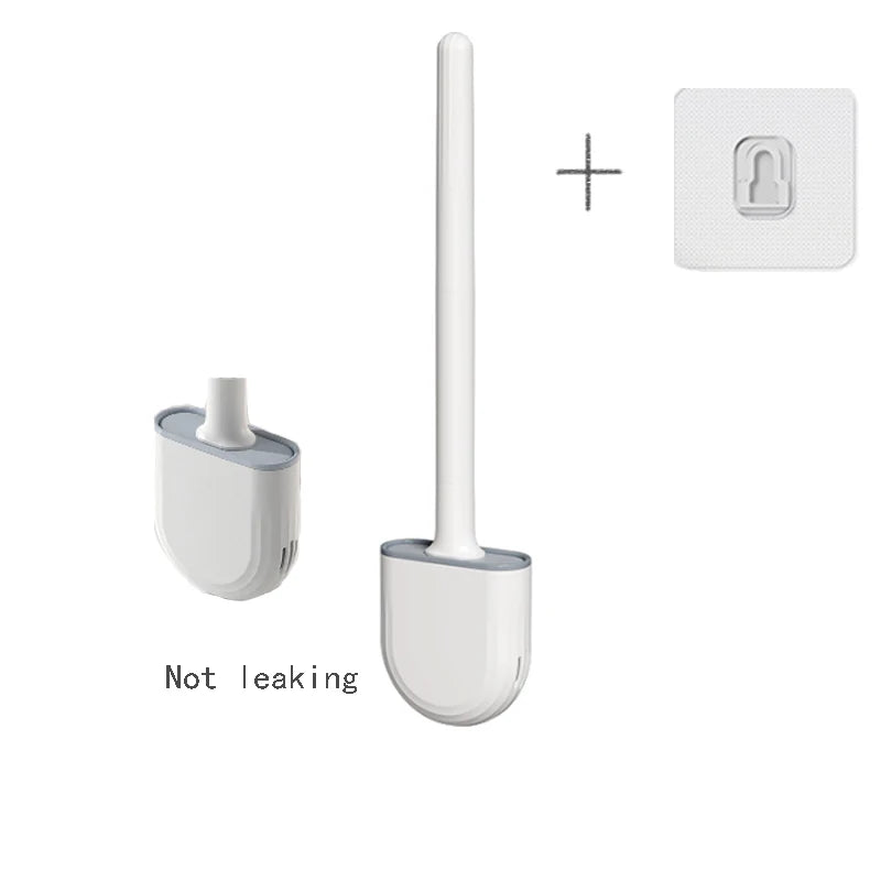 brosse wc moderne support mural adhésif bristles plastique blanc gris bleu vert orange respectueux
