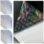 autocollants holographiques papier bleu argent brillants motifs géométriques modernes 10 feuilles
