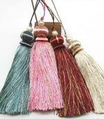 pompons tissu finement tressé couleur gris doré rose rouge vert bleu beige classiques rideaux