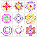gommettes géométriques motifs floraux blanc bleu moderne décoratif clips métalliquesscrição
