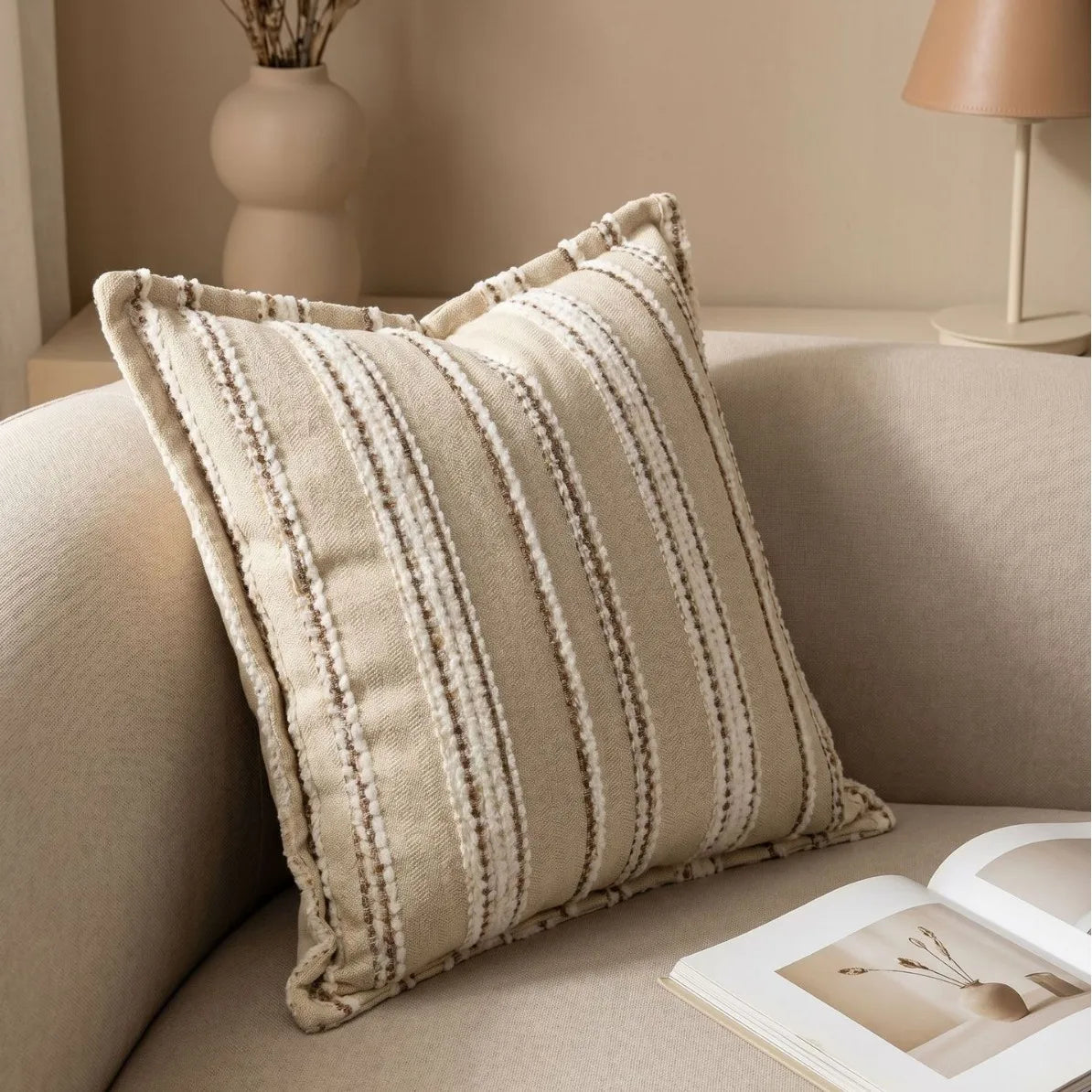 coussin carré moderne carreaux rayures 100 polyester décoration maison voiture 45x45cm