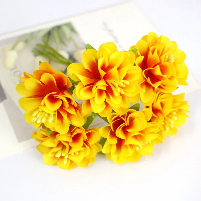 bouquets fleurs artificielles marguerites chrysanthèmes scrapbooking mariage décoration festive
