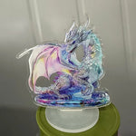 sculpture animale résine transparente détaillée dragon brillant ornement cadeau déménagement