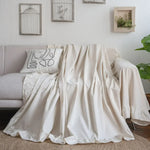 housse canapé polyestère beige texture lin rustique extérieur accueil fixations