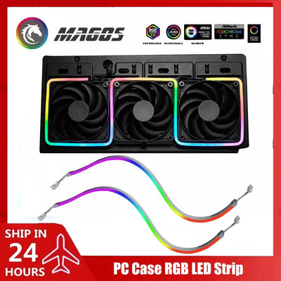 Bande LED RGB Neon noire allumée dans un boîtier PC