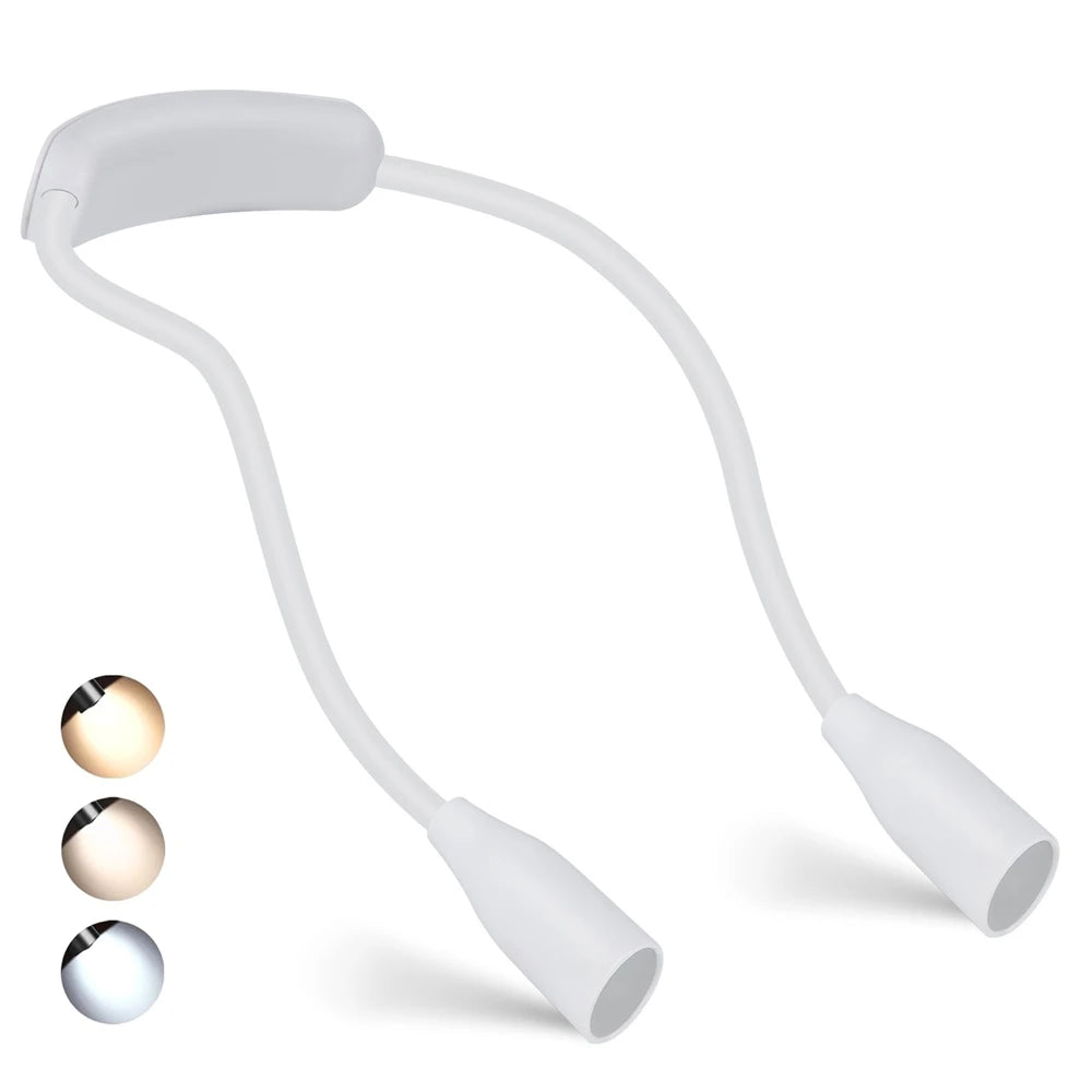 lampe lecture led rechargeable usb flexible cou noir ajustable modes lumière blanc doux ambre