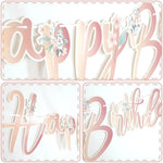 ensembles guirlandes fête multicolores fées fleurs lettres Happy Birthday motifs floraux occasion anniversaire enfants