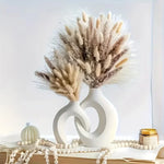 vases decoratifs modernes plastique blanc beige orange rose jaune vert minimalistes sculpturaux fleurs artificielles
