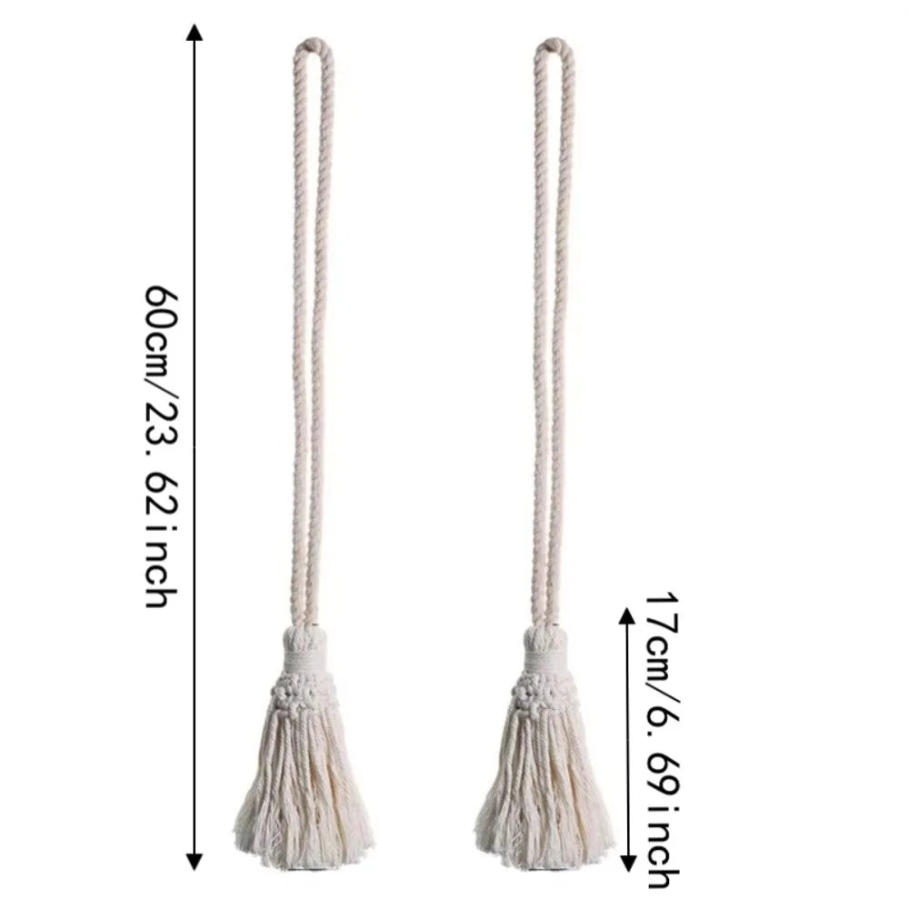 corde rideaux tressée boho chic blanc crème décorative intérieur coton polyester artisanal fixations textiles