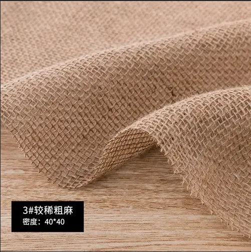 tissu jute beige clair rustique tissé poncé bricolage décoration festive naturelle opaques matériaux