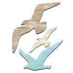 décoration murale oiseau vol bois naturel artisanal moderne chambre océanique vintage bleuclair