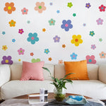 stickers muraux fleurs violet rose bleu jaune vert orange adhésifs modernes enfants chambre décoration