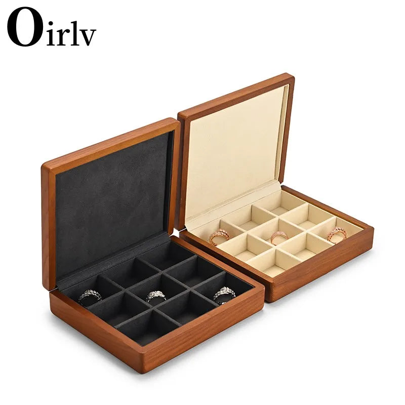boîte bijoux bois massif compartiments plastique transparent classique fixations compartiments anneaux bague strass