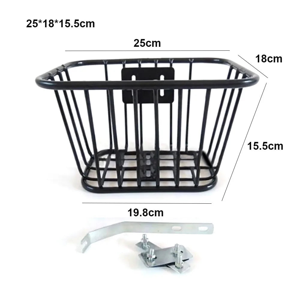 panier vélo noir maille métallique clips fixation moderne durable réglable arrière facile
