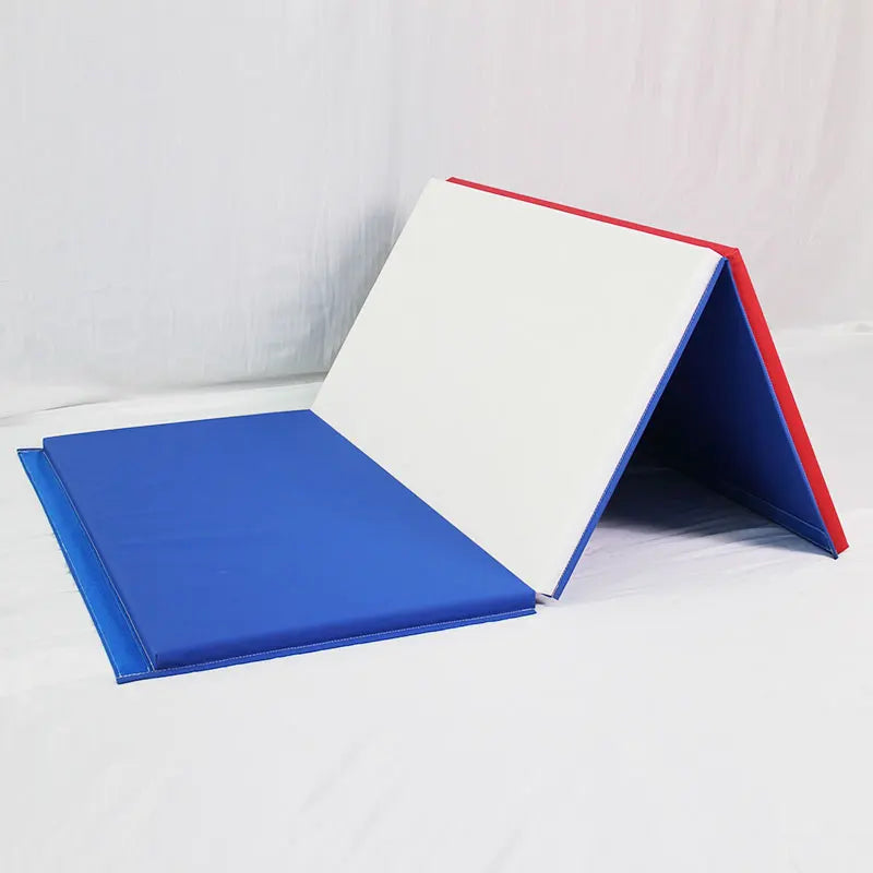 tapis gymnastique pliable non glissant rouge bleu blanc moderne adhésif sport