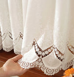 rideau blanc dentelle translucide classique coton decoratif fenetre maison