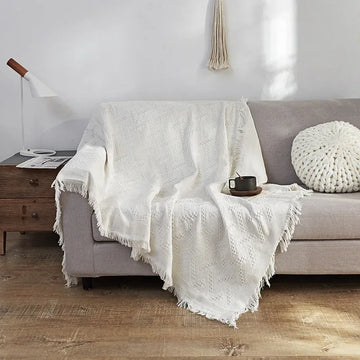 couverture boho chic motif géométrique blanc portable pique nique voyage maison tapis qualité