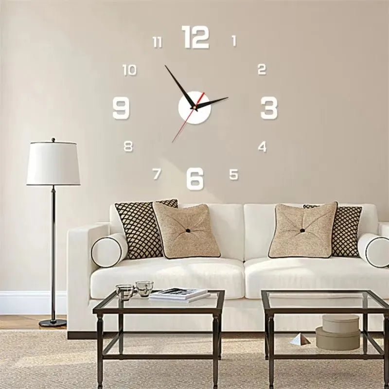 horloge murale moderne vert fluo rouge blanche dorée noire adhésive numérique salon chambre coucher