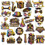 masques fête multicolores holographiques anniversaire noir blanc piquets variété motifs festive