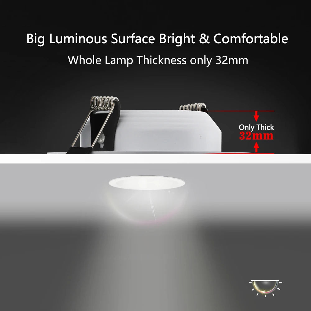 spots led encastrables 7w 9w 12w 15w 18w blanc argent clips modernes