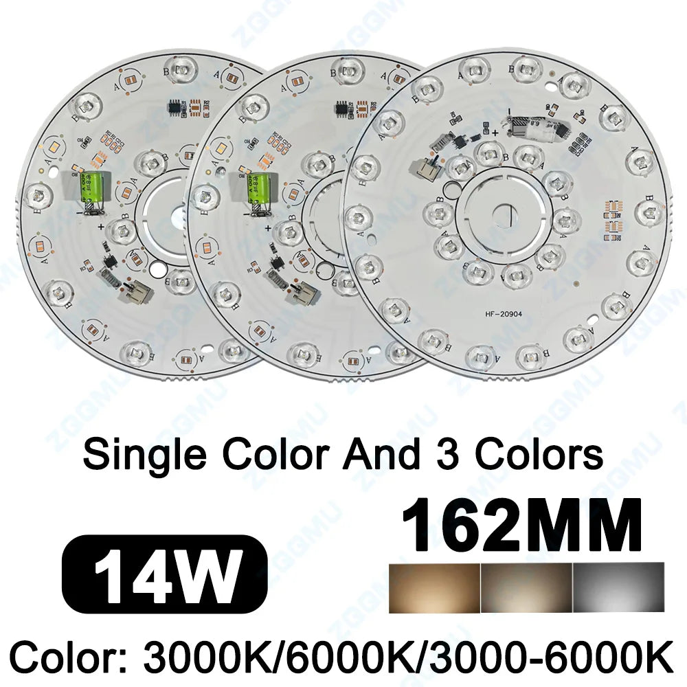 plaque led argentée 6w 12w 14w 6000k 3000k moderne câbles électriques 82mm 108mm 136mm