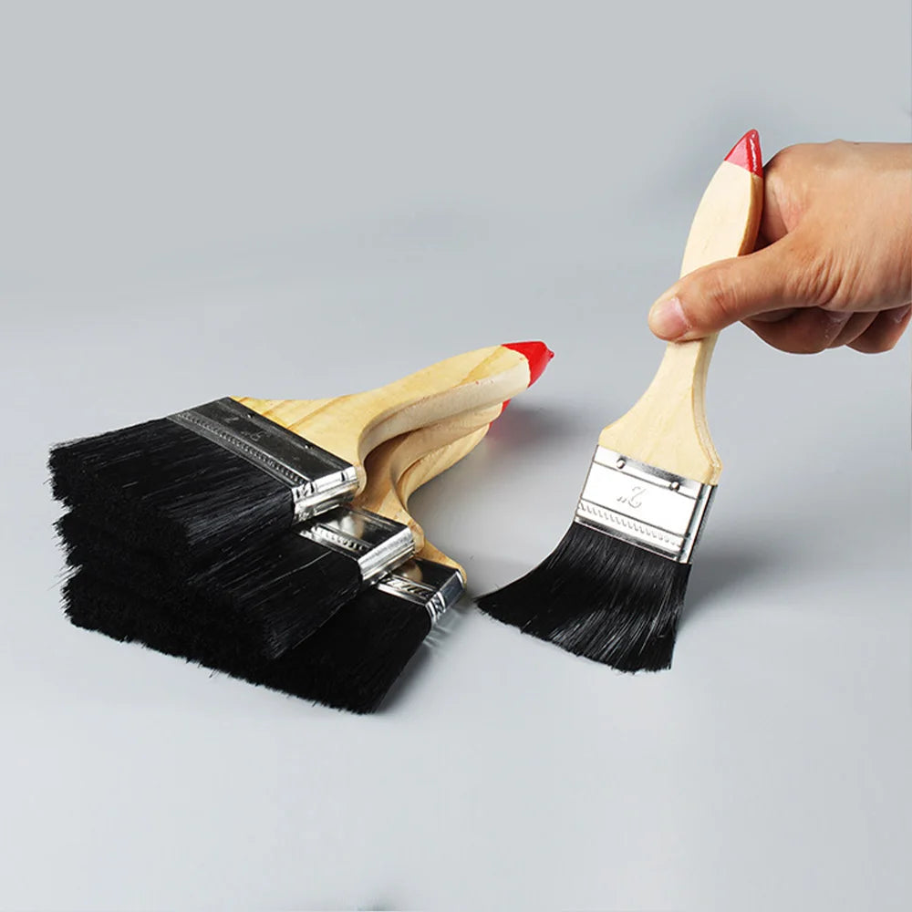 pinceau peinture noir brosse laine poils manche bois naturel pratique ergonomique boutons couleurs